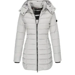 Women's Puffer Jacket Insulated Jacket Hiking Windbreaker Winter Outdoor Thermal Warm Waterproof Windproof Outerwear Mid Length Visible Zipper Fishing Climbing Camping Hiking