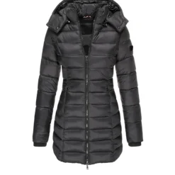 Women's Puffer Jacket Insulated Jacket Hiking Windbreaker Winter Outdoor Thermal Warm Waterproof Windproof Outerwear Mid Length Visible Zipper Fishing Climbing Camping Hiking