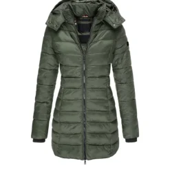 Women's Puffer Jacket Insulated Jacket Hiking Windbreaker Winter Outdoor Thermal Warm Waterproof Windproof Outerwear Mid Length Visible Zipper Fishing Climbing Camping Hiking