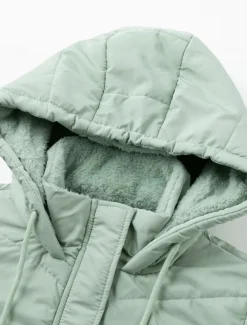Women's Puffer Jacket Winter Windproof Jacket Winter Coat Comfortable Street Casual Daily Zipper Pocket Hoodie Casual Street Style Plain Regular Fit Outerwear Long Sleeve Winter Fall Green