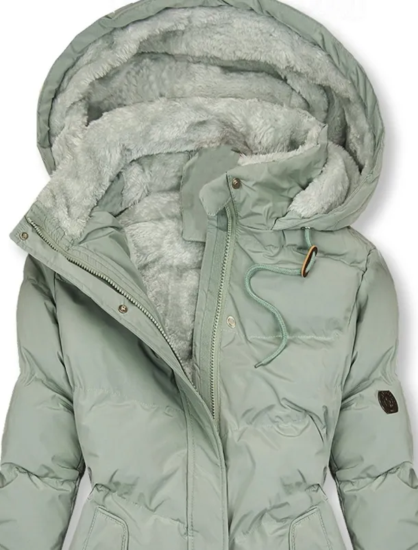 Women's Puffer Jacket Winter Windproof Jacket Winter Coat Comfortable Street Casual Daily Zipper Pocket Hoodie Casual Street Style Plain Regular Fit Outerwear Long Sleeve Winter Fall Green