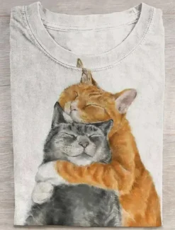 Women's Pullover Casual Cat Dailywear Casual Hoodie Print Long Sleeve Beige Fall Winter