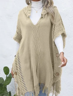 Women's Pullover Casual Solid Color Ribbed V Neck Patchwork Tassel Sleeveless Sleeveless Long Tops Knit Outdoor Date Black Green Spring Fall