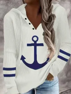 Women's Pullover Hoodie Sweatshirt Graphic Casual Long Sleeve Hooded Regular Tops Street Dailywear White Fall Winter