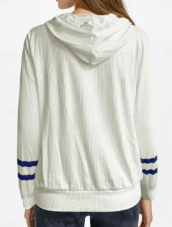 Women's Pullover Hoodie Sweatshirt Graphic Casual Long Sleeve Hooded Regular Tops Street Dailywear White Fall Winter