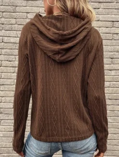 Women's Pullover Hoodie Sweatshirt Plain Casual Long Sleeve Hooded Regular Tops Street Dailywear Black Wine Brown Gray Fall Winter