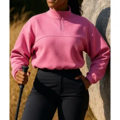 Women's Pullover Sweatshirt Hiking Jacket Sport Jacket Outdoor Warm Hiking Outfits Hiking Clothes Autumn / Fall Jacket Tennis Golf Running Solid Color Navy Pink Light Grey