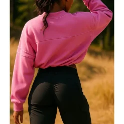 Women's Pullover Sweatshirt Hiking Jacket Sport Jacket Outdoor Warm Hiking Outfits Hiking Clothes Autumn / Fall Jacket Tennis Golf Running Solid Color Navy Pink Light Grey