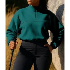 Women's Pullover Sweatshirt Hiking Jacket Sport Jacket Outdoor Warm Hiking Outfits Hiking Clothes Autumn / Fall Jacket Tennis Golf Running Solid Color Navy Pink Light Grey