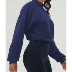 Women's Pullover Sweatshirt Hiking Jacket Sport Jacket Outdoor Warm Hiking Outfits Hiking Clothes Autumn / Fall Jacket Tennis Golf Running Solid Color Navy Pink Light Grey