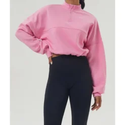 Women's Pullover Sweatshirt Hiking Jacket Sport Jacket Outdoor Warm Hiking Outfits Hiking Clothes Autumn / Fall Jacket Tennis Golf Running Solid Color Navy Pink Light Grey