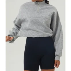 Women's Pullover Sweatshirt Hiking Jacket Sport Jacket Outdoor Warm Hiking Outfits Hiking Clothes Autumn / Fall Jacket Tennis Golf Running Solid Color Navy Pink Light Grey