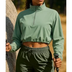 Women's Pullover Sweatshirt Hiking Jacket Sport Jacket Outdoor Sun Protection Breathable Quick Dry Hiking Outfits Hiking Clothes Autumn / Fall Jacket Tennis Golf Running Solid Color Black Cream Purple