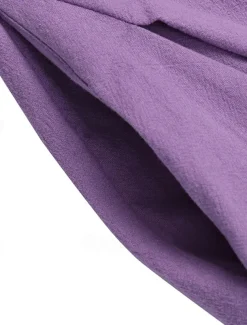 Women's Purple Brown Dark Blue Summer Spring Maxi Dress Cotton Linen Dresses Casual Dress Cotton Linen Dress Basic Casual Mature Outdoor Vacation Daily Loose Fit Pure Color Boat Neck