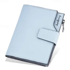 Women's Purple Faux Leather Bifold Wallet – Stylish Zipper Coin Purse with Card Holder for Daily Use and Gifts