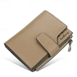 Women's Purple Faux Leather Bifold Wallet – Stylish Zipper Coin Purse with Card Holder for Daily Use and Gifts