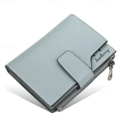 Women's Purple Faux Leather Bifold Wallet – Stylish Zipper Coin Purse with Card Holder for Daily Use and Gifts