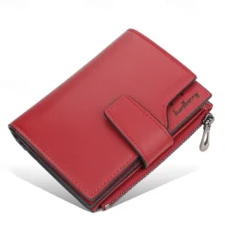 Women's Purple Faux Leather Bifold Wallet – Stylish Zipper Coin Purse with Card Holder for Daily Use and Gifts