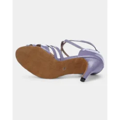 Women's Purple Strappy Latin Dance Shoes - Open-Toe High Heel Sandals for Salsa, Tango, and Ballroom Performances