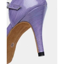 Women's Purple Strappy Latin Dance Shoes - Open-Toe High Heel Sandals for Salsa, Tango, and Ballroom Performances