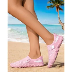 Women's Quick-Dry Wide Fit Water Shoes – Lightweight Barefoot Aqua Socks with Anti-Slip Sole, Breathable & Flexible for Beach, Swimming, Surfing & Water Sports