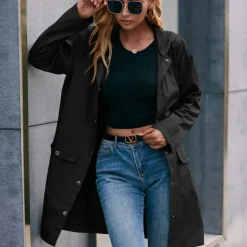 Women's Rain Jacket Waterproof Hiking Jacket Raincoat Windbreaker Winter Outdoor Quick Dry Lightweight Breathable Outerwear Hoodie Parka Trench Coat Camping Hunting Fishing Navy Green Dark