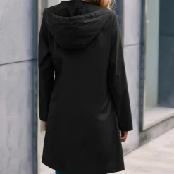 Women's Rain Jacket Waterproof Hiking Jacket Raincoat Windbreaker Winter Outdoor Quick Dry Lightweight Breathable Outerwear Hoodie Parka Trench Coat Camping Hunting Fishing Navy Green Dark