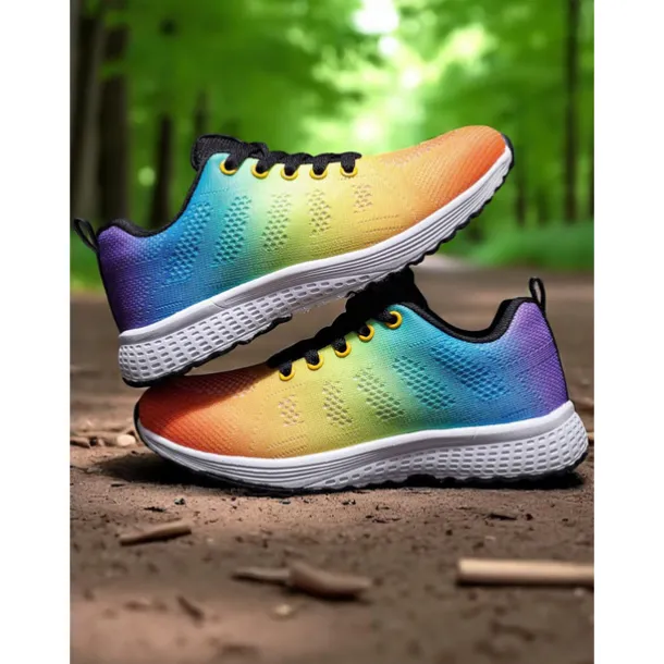 Women's Rainbow Gradient Running Shoes, Lightweight Breathable Sneakers for Sports, Jogging and Outdoor Activities