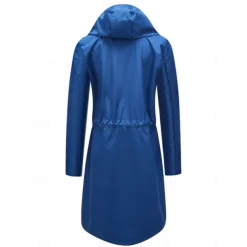 Women's Raincoat Waterproof Rain Jacket Mid-Length Windproof Trench Coat Sport Outdoor Hiking Hooded Jacket with Pockets Casual Jacket Long Sleeve Drawstring Winter Coat Warm Black Yellow