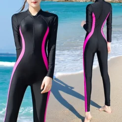 Women's Rash Guard Dive Skin Suit UV Sun Protection UPF50+ Quick Dry Full Body Diving Suit Swimsuit Front Zip Swimming Diving Surfing Snorkeling Patchwork Spring Summer Autumn / Lightweight