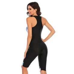 Women's Rash Guard One Piece Swimsuit UV Sun Protection Breathable Quick Dry Sleeveless Bodysuit Bathing Suit Front Zip Boyleg Knee Length Swimming Surfing Beach Water Sports Patchwork Summer