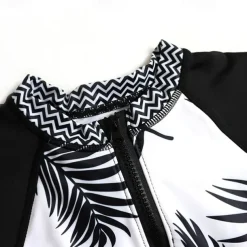 Women's Rash Guard One Piece Swimsuit UV Sun Protection UPF50+ Lightweight Long Sleeve Spandex Bodysuit Bathing Suit Front Zip Swimming Surfing Beach Water Sports Floral Tropical Summer Spring Autumn