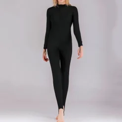 Women's Rash Guard One Piece Swimsuit Lightweight Long Sleeve Bodysuit Bathing Suit Front Zip Swimming Surfing Beach Water Sports Patchwork Summer Spring Autumn