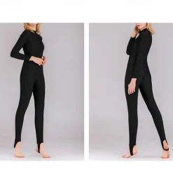 Women's Rash Guard One Piece Swimsuit Lightweight Long Sleeve Bodysuit Bathing Suit Front Zip Swimming Surfing Beach Water Sports Patchwork Summer Spring Autumn