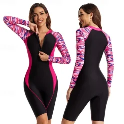 Women's Rash Guard One Piece Swimsuit UV Sun Protection UPF50+ Lightweight Sleeveless Spandex Bodysuit Bathing Suit Front Zip Swimming Surfing Beach Water Sports Universe Printed Summer Spring Autumn