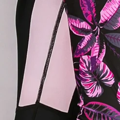 Women's Rash Guard One Piece Swimsuit Lightweight Long Sleeve Bodysuit Bathing Suit Front Zip Swimming Surfing Beach Water Sports Floral Printed Summer Spring Autumn