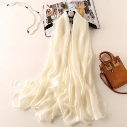 Women's Rectangle Scarf Street Daily Date Blue Pink Scarf Pure Color