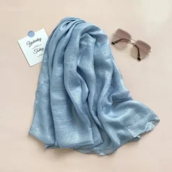 Women's Rectangle Scarf Street Daily Date Blue Pink Scarf Pure Color