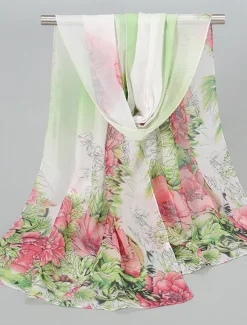 Women's Rectangle Scarf Street Daily Date Grey Yellow Scarf Floral