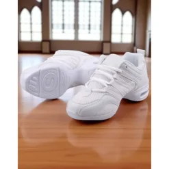 Women's Red and Black Mesh Jazz Dance Sneakers with Split Sole, Lightweight Breathable Design - Professional Practice Footwear for Hip Hop, Zumba, and Ballroom Training