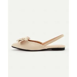 Women's Red Bow Pointed Toe Slingback Flats – Elegant Suede Ballet Shoes for Casual Wear, Work, and Special Occasions