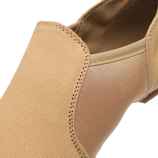 Women's Red Canvas Jazz Dance Shoes – Soft Sole Slip-On Ballet Flats for Latin, Modern, and Stage Performances