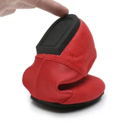 Women's Red Canvas Jazz Dance Shoes – Soft Sole Slip-On Ballet Flats for Latin, Modern, and Stage Performances