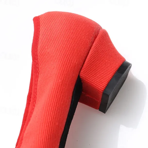 Women's Red Low-Heel Dance Shoes with Elastic Cross Straps – Comfortable and Lightweight Design for Ballet, Jazz, and Performance