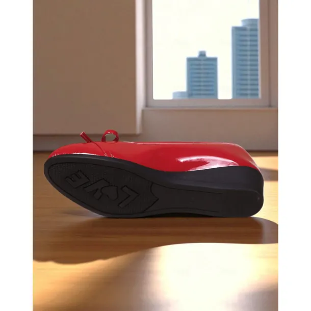 Women's Red Patent Leather Ballet Flats with Bow - Classic Round Toe Slip-On Dress Shoes for Teens and Ladies, Ideal for School, Work, and Everyday Casual Outfits