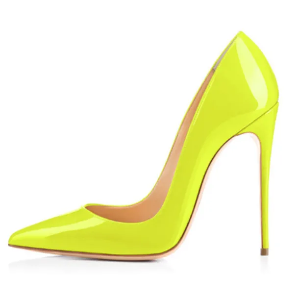 Women's Red Patent Leather High Heel Shoes - Pointed-Toe Stiletto Pumps for Prom, Parties, Weddings, and Formal Events