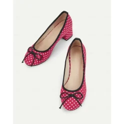 Women's Red Polka Dot Block Heels – Vintage Bow Pumps for Retro Parties, Dance & 1950s Style Outfits