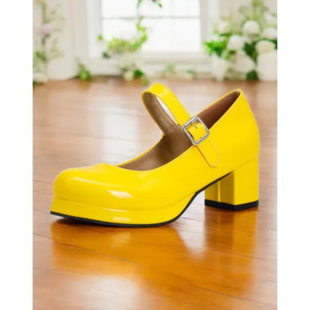 Women's Retro Patent Faux Leather Green Mary Jane Heels – Chunky Block Heel Platform Pumps for Cosplay, Parties & Vintage Fashion