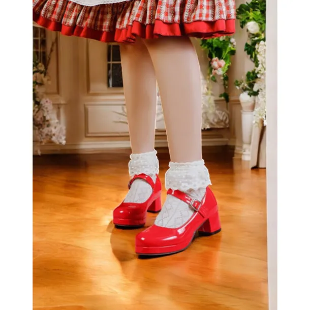 Women's Retro Patent Faux Leather Green Mary Jane Heels – Chunky Block Heel Platform Pumps for Cosplay, Parties & Vintage Fashion