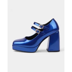 Women's Retro Patent Faux Leather Chunky Mary Jane Pumps with Double Strap – Fashion Block Heel Shoes for Vintage-Inspired Party or Casual Outfits